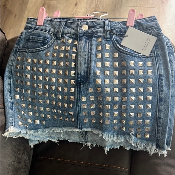 litz by uniq Dresses & Skirts - Studded Denim Skirt by kits by uniq- Blue